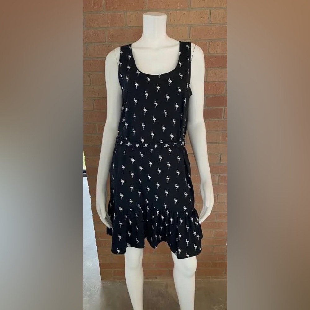 Banana republic flirty navy belted flamingo dress, MSRP $89, sz 0